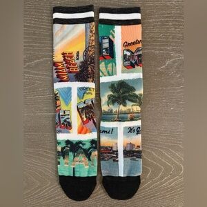 Stance x Dwyane Wade PKWY Greetings from Miami Beach Post Card Socks Sz L Large